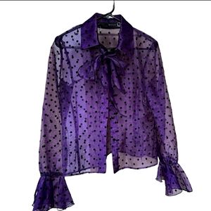 JS Boutique Purple polka dot sheer top